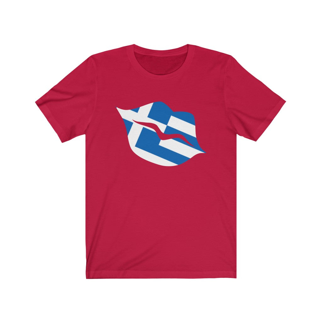 Greece Lips Flag Premium Tee - Unisex