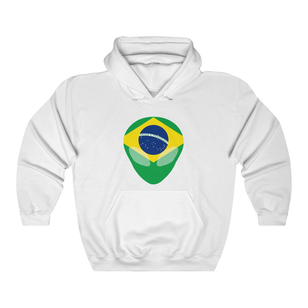 Brazil Alien Flag Hoodie Sweatshirt - Unisex