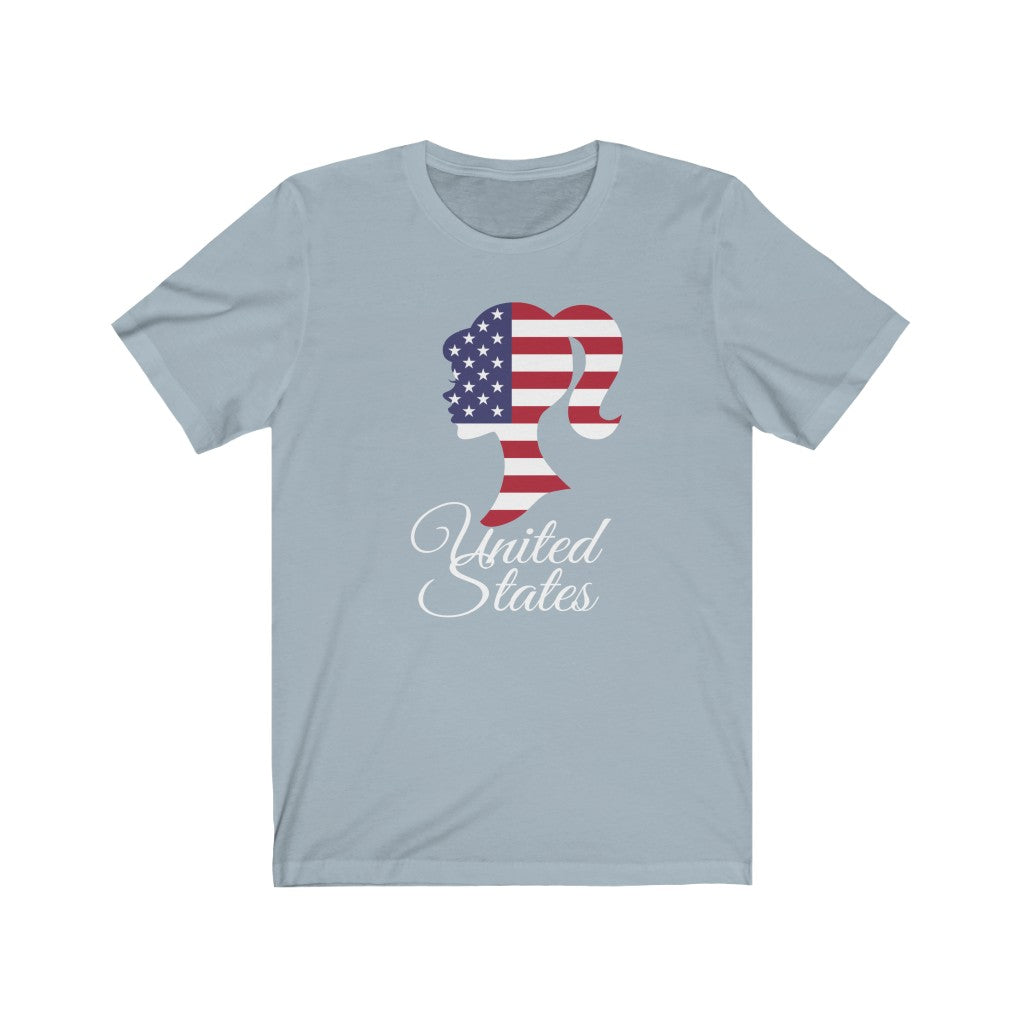 United States of America Girl Flag Premium Tee 2 - Unisex
