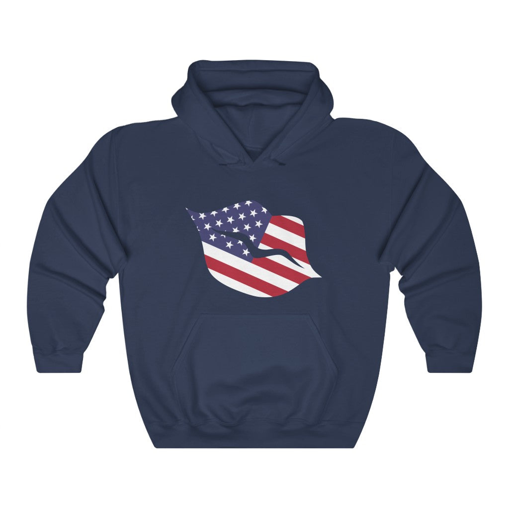United States of America Lips Flag Hoodie Sweatshirt - Unisex
