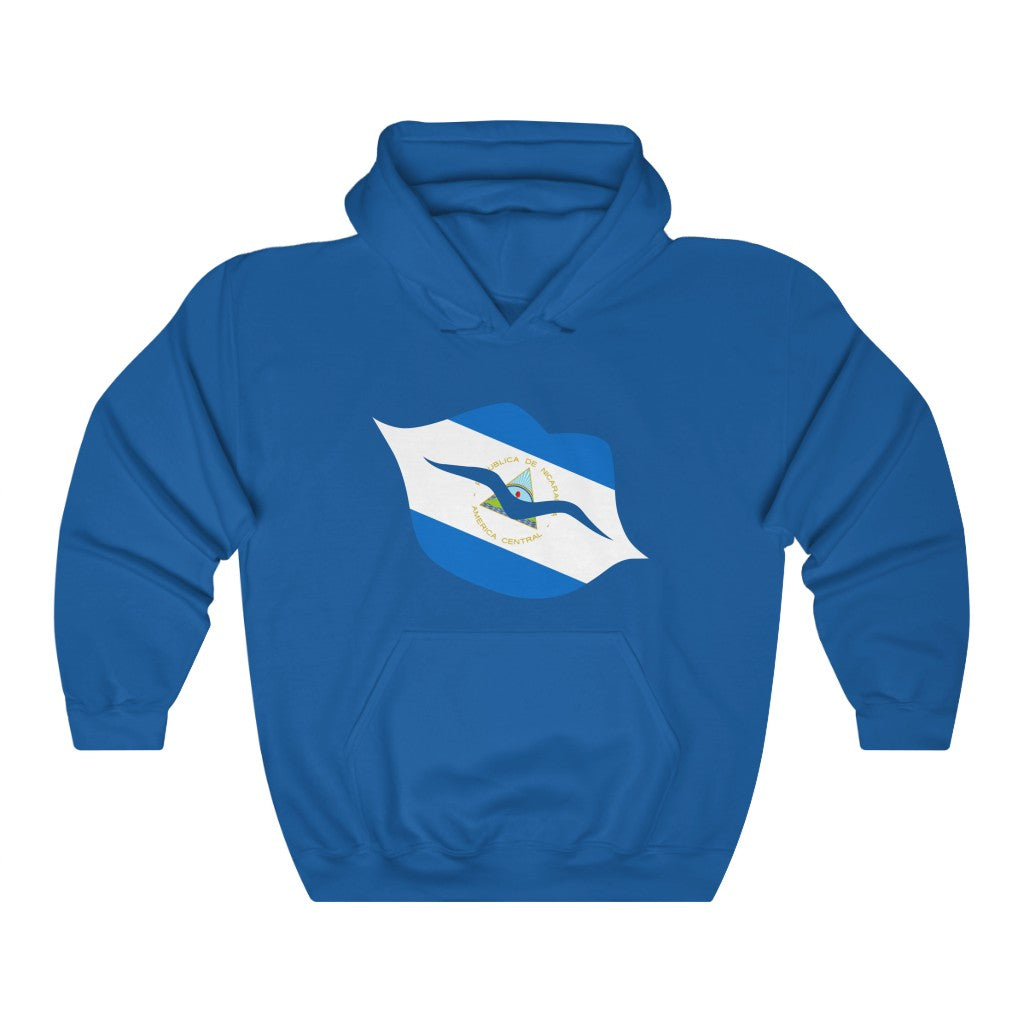 Nicaragua Lips Flag Hoodie Sweatshirt - Unisex