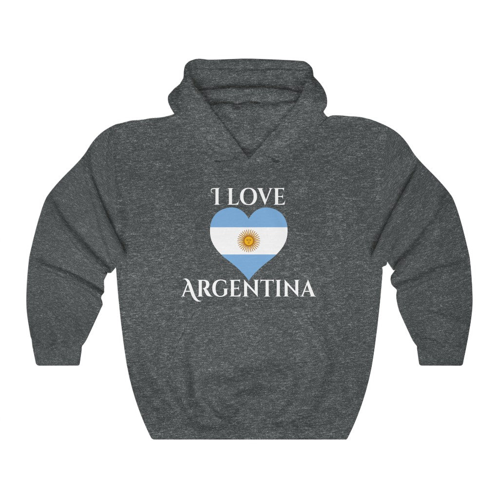 Argentina Heart Flag Hoodie Sweatshirt 2 - Unisex