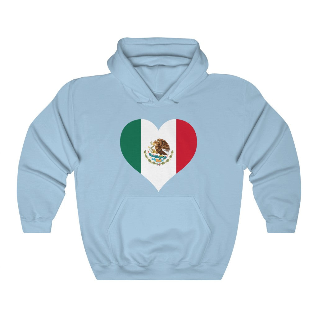 Mexico Heart Flag Hoodie Sweatshirt - Unisex