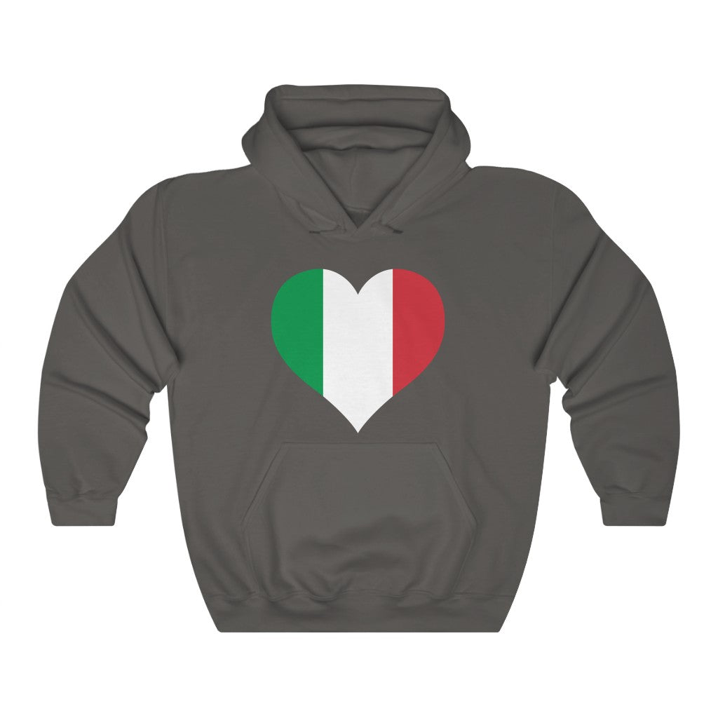 Italy Heart Flag Hoodie Sweatshirt - Unisex