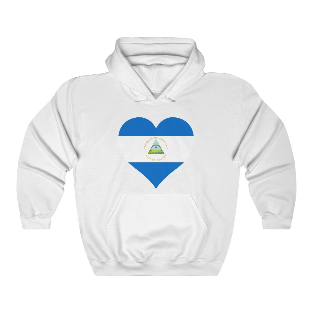 Nicaragua Heart Flag Hoodie Sweatshirt - Unisex