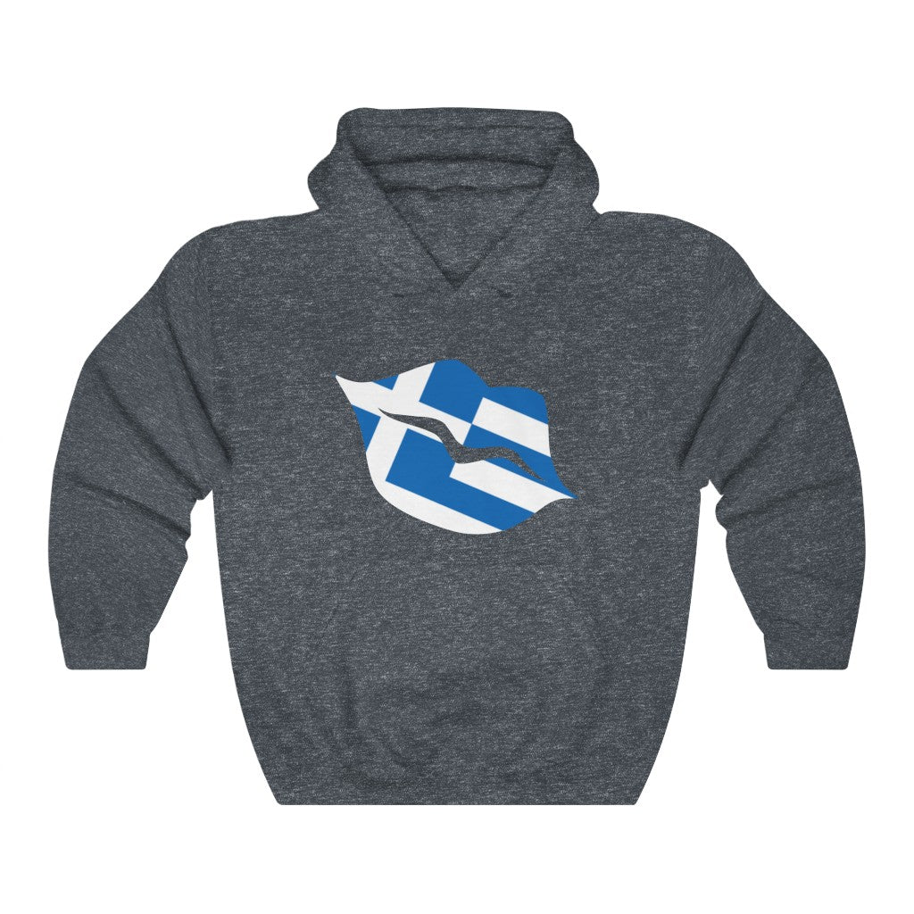 Greece Lips Flag Hoodie Sweatshirt - Unisex