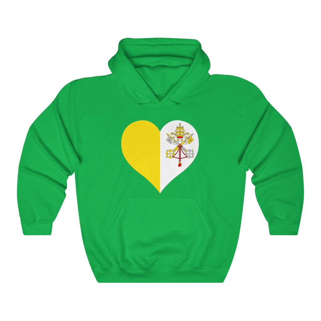 Holy See Heart Flag Hoodie Sweatshirt - Unisex