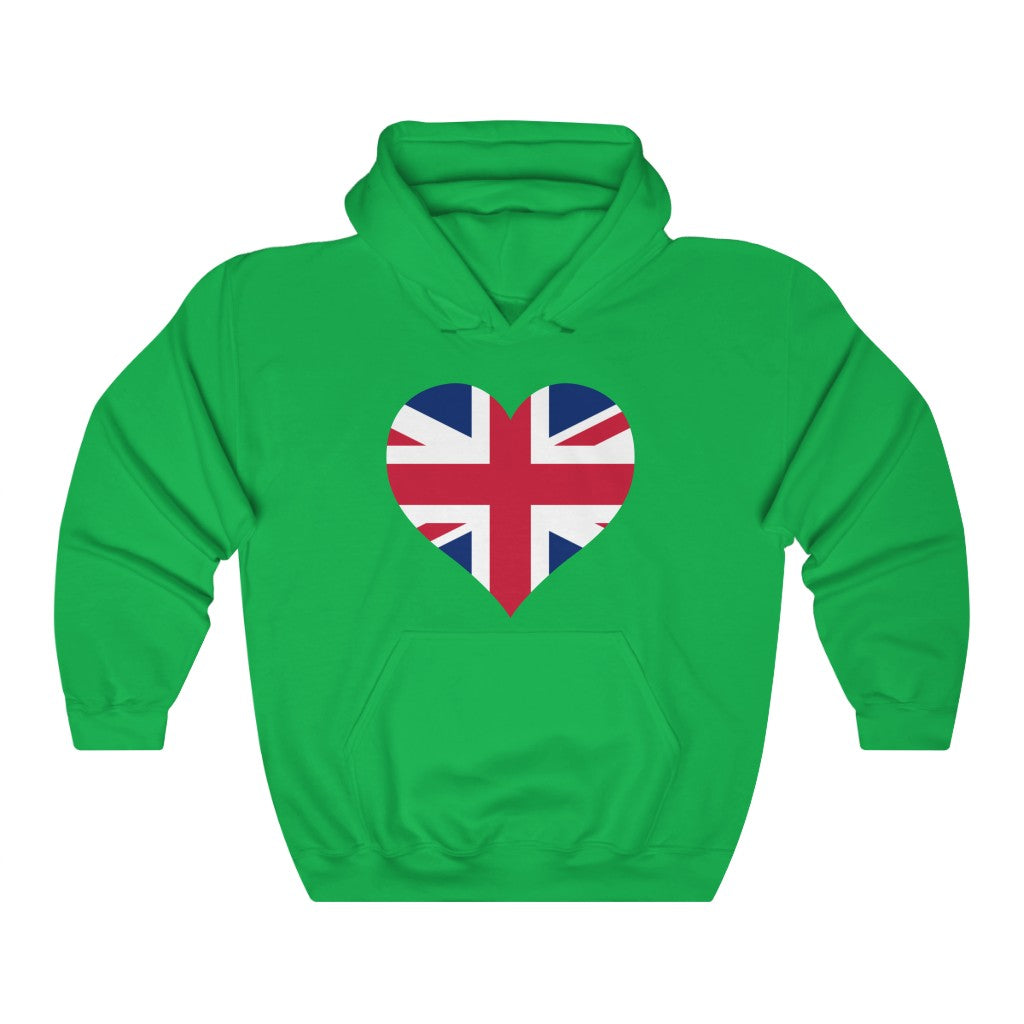 United Kingdom Heart Flag Hoodie Sweatshirt - Unisex