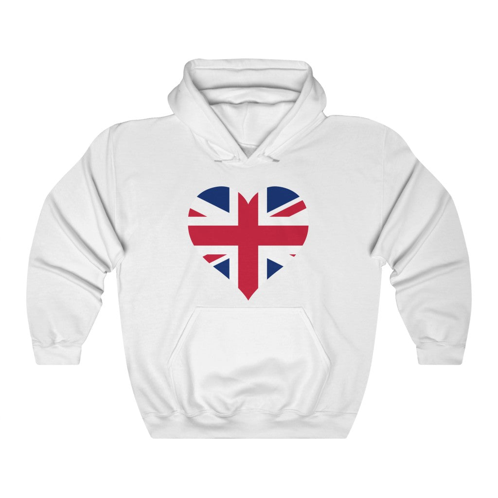 United Kingdom Heart Flag Hoodie Sweatshirt - Unisex