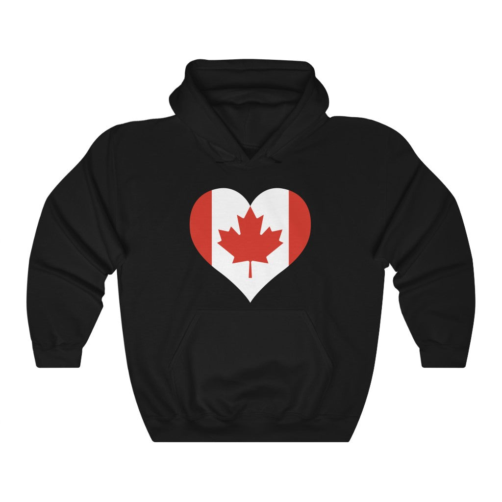 Canada Heart Flag Hoodie Sweatshirt - Unisex