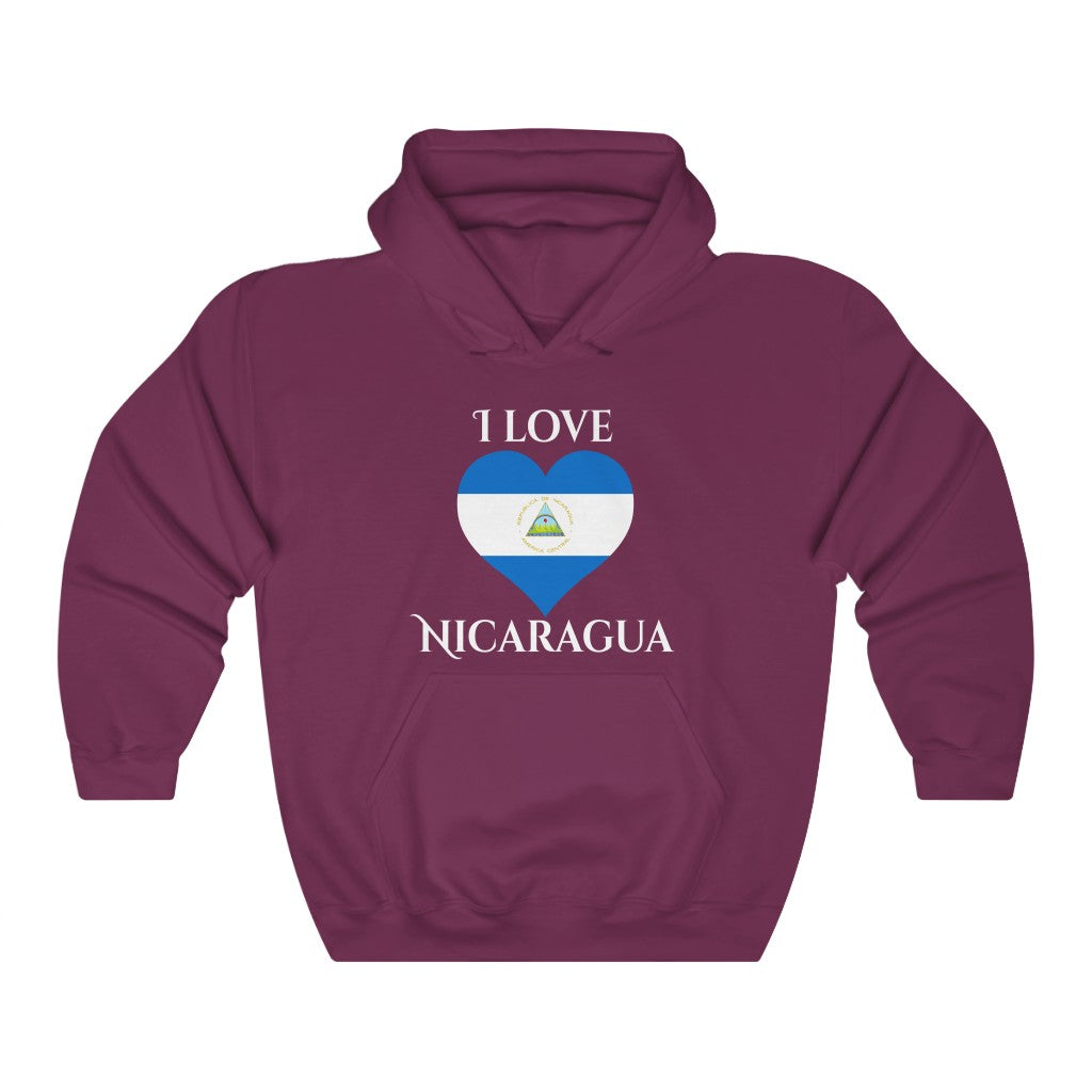Nicaragua Heart Flag Hoodie Sweatshirt 2 - Unisex