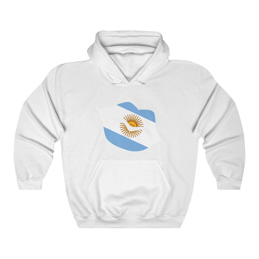 Argentina Lips Flag Hoodie Sweatshirt - Unisex