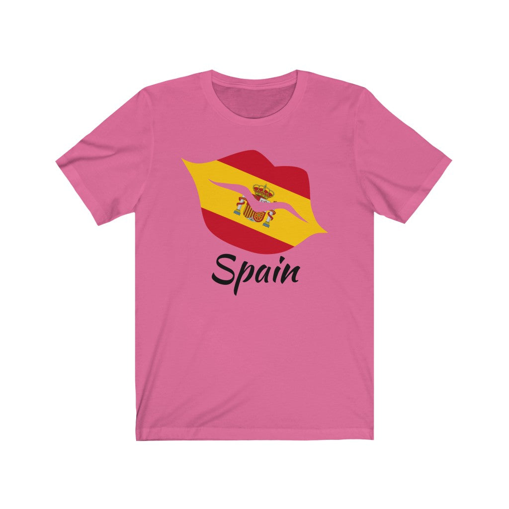 Spain Lips Flag Premium Tee 1 - Unisex