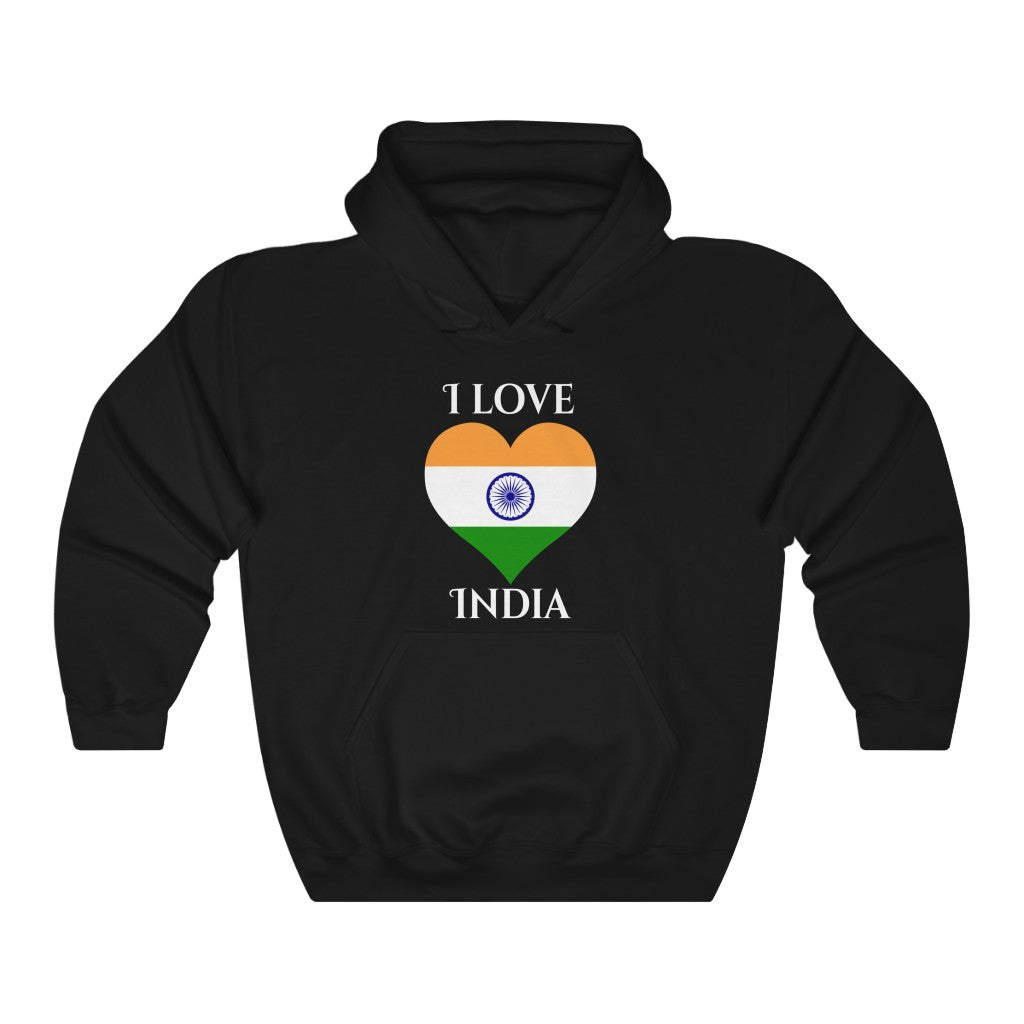 India Heart Flag Hoodie Sweatshirt 2 - Unisex