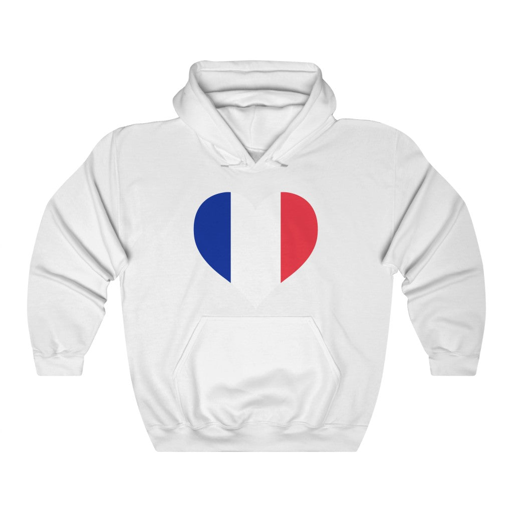 France Heart Flag Hoodie Sweatshirt - Unisex