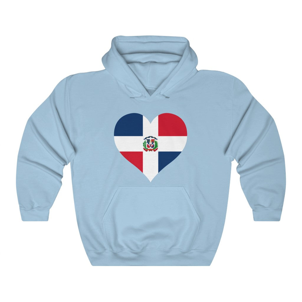 Dominican Republic Heart Flag Hoodie Sweatshirt - Unisex