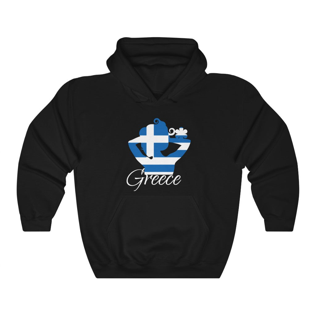 Greece Lady Flag Hoodie Sweatshirt 2 - Unisex