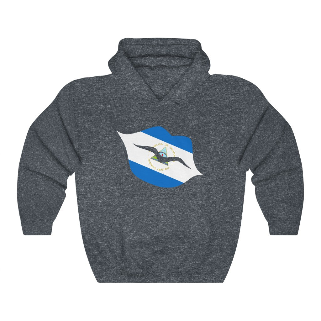 Nicaragua Lips Flag Hoodie Sweatshirt - Unisex