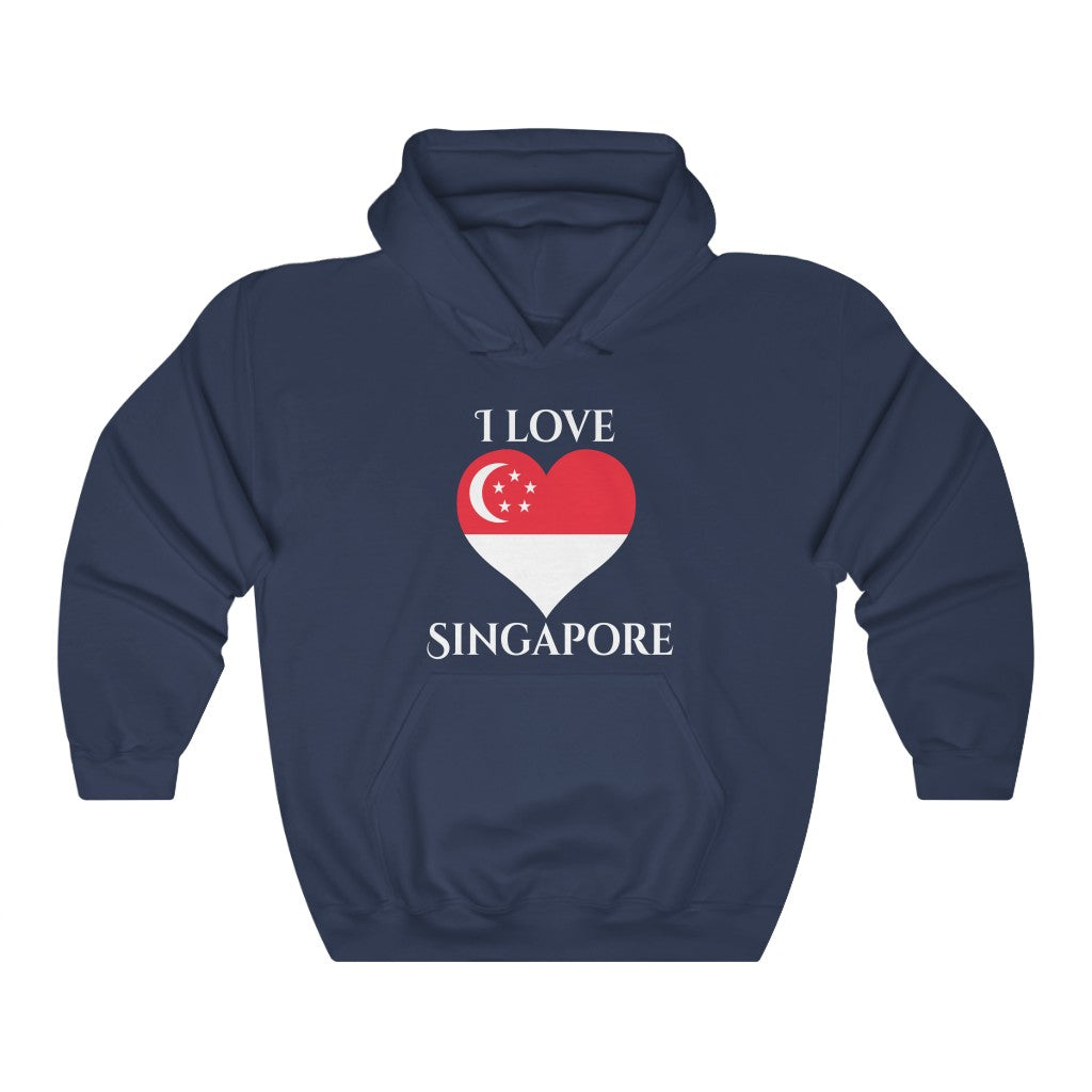 Singapore Heart Flag Hoodie Sweatshirt 2 - Unisex
