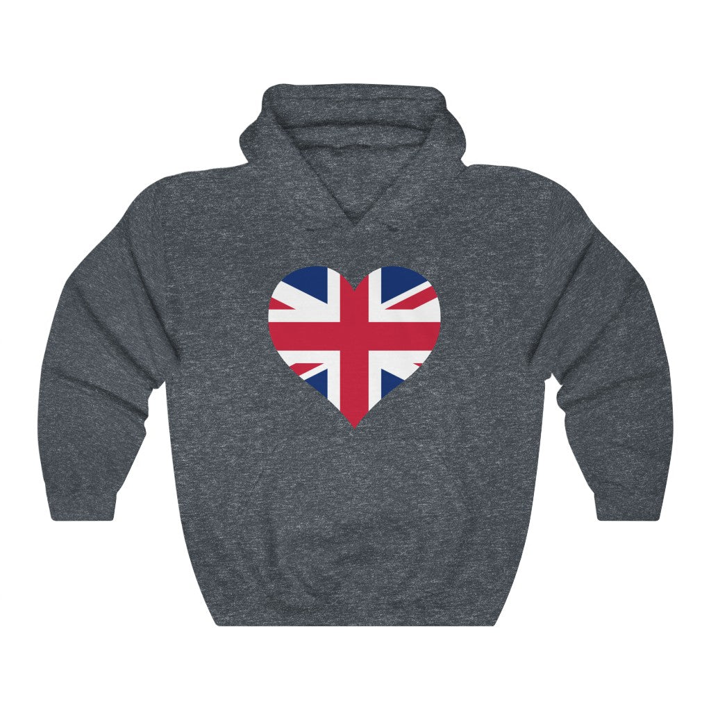 United Kingdom Heart Flag Hoodie Sweatshirt - Unisex