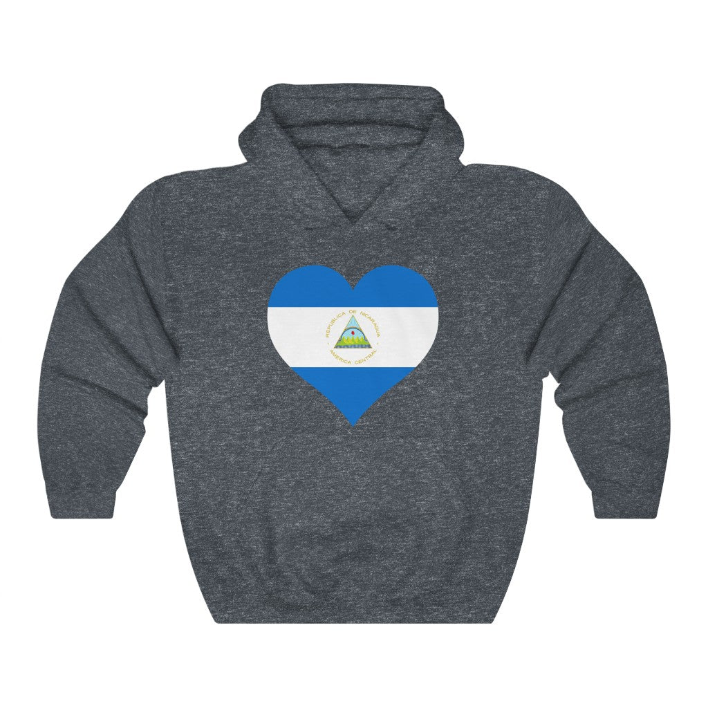 Nicaragua Heart Flag Hoodie Sweatshirt - Unisex