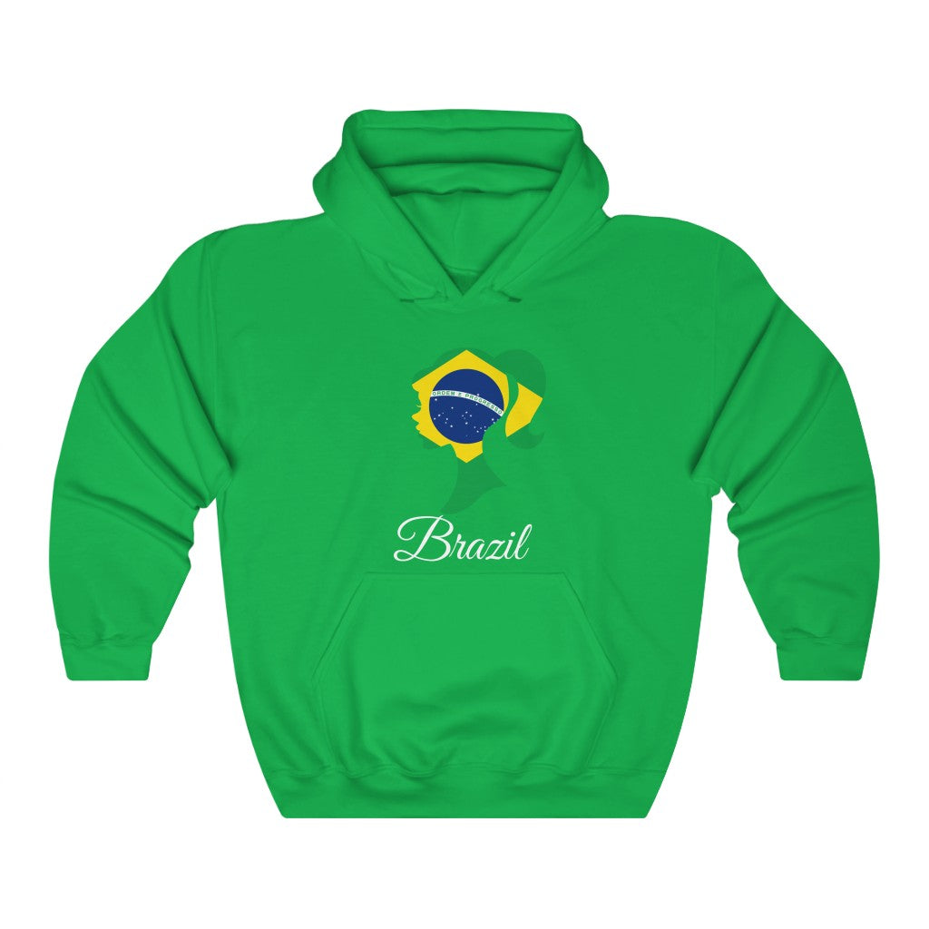 Brazil Girl  Flag Hoodie Sweatshirt 2 - Unisex