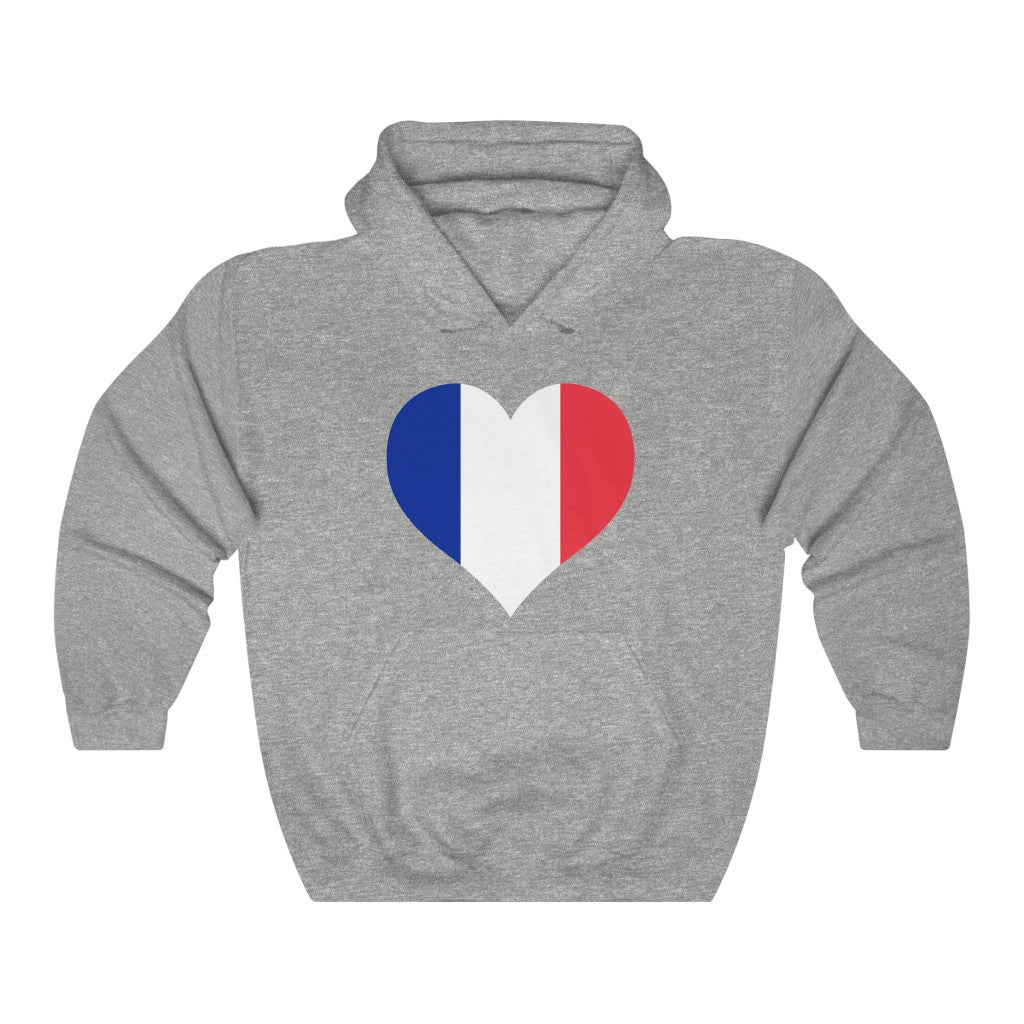 France Heart Flag Hoodie Sweatshirt - Unisex