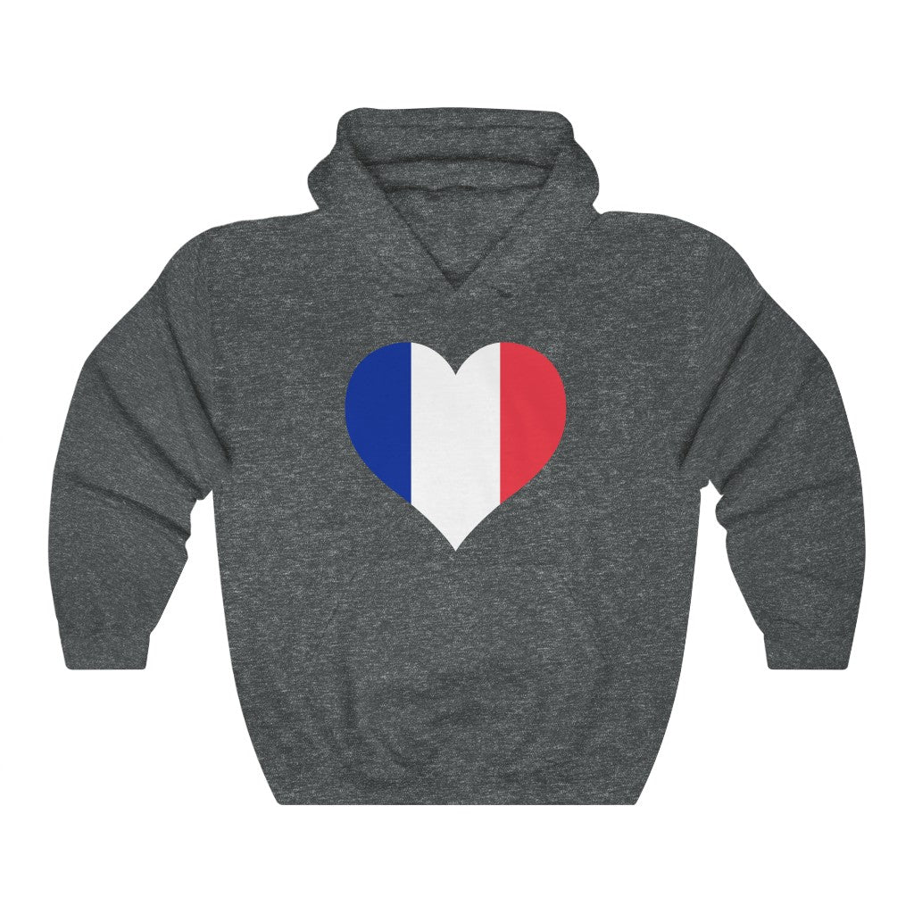 France Heart Flag Hoodie Sweatshirt - Unisex
