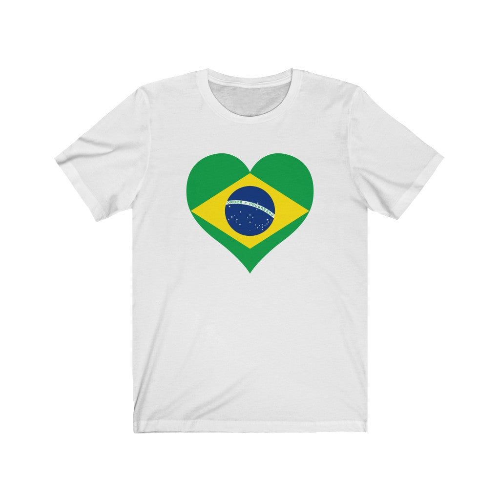 Brazil Heart Flag Premium Tee - Unisex