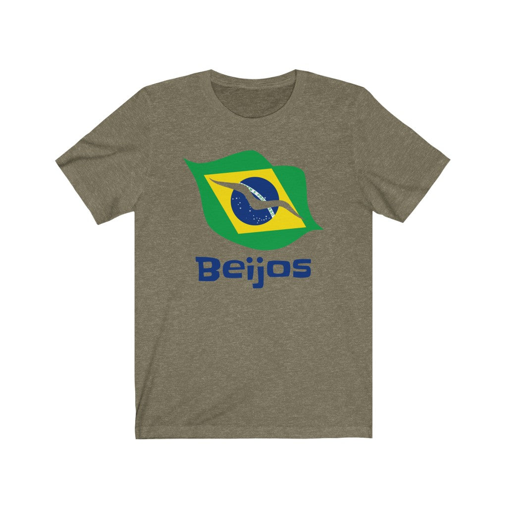 Brazil (Beijos) Lips Flag Premium Tee 1c - Unisex