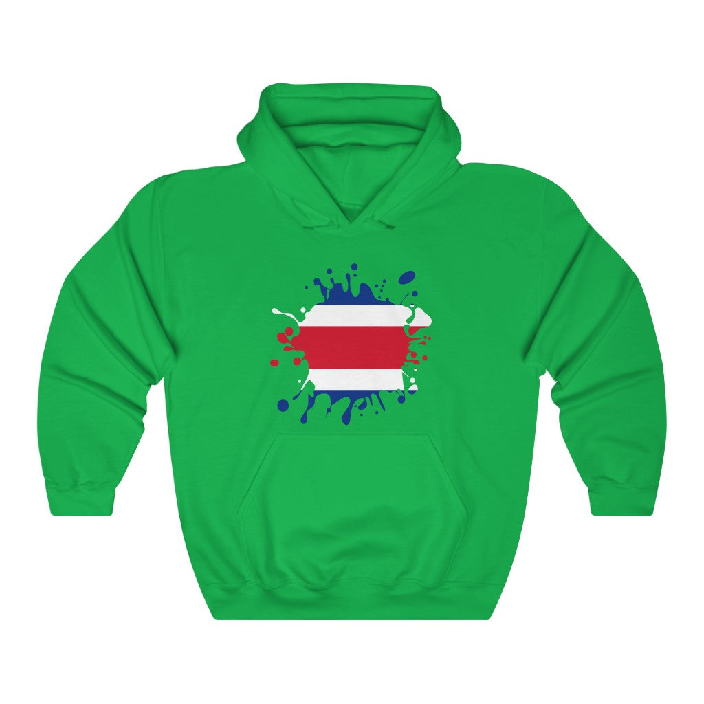Costa Rica Splat Flag Hoodie Sweatshirt - Unisex