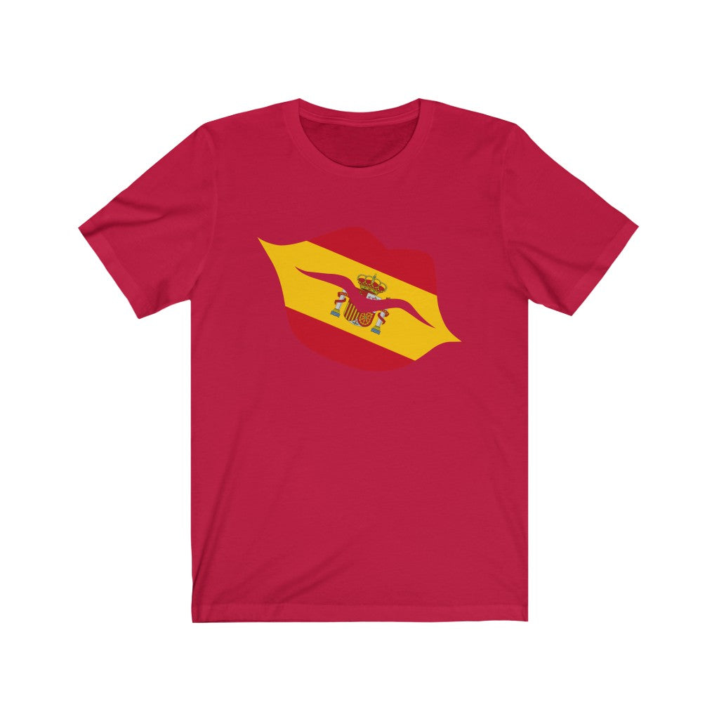 Spain Lips Flag Premium Tee - Unisex