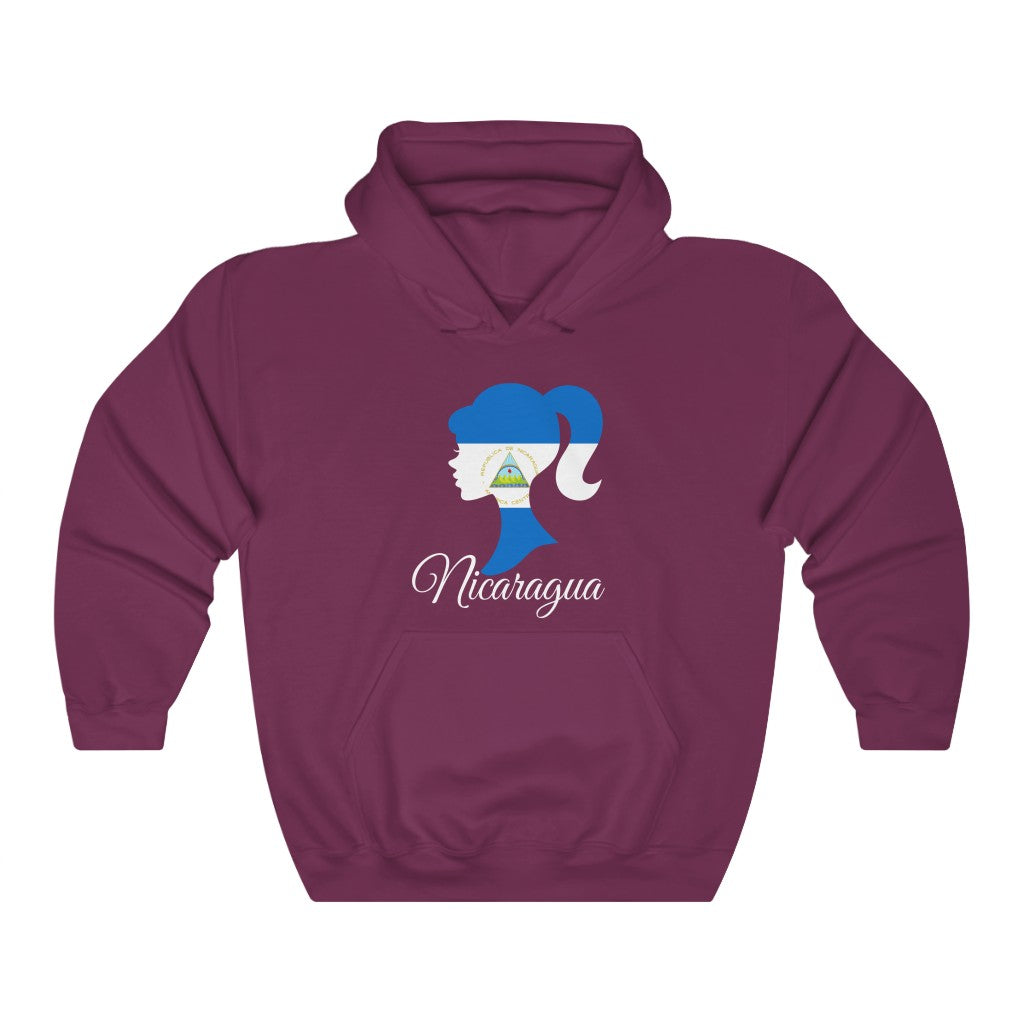 Nicaragua Girl Flag Hoodie Sweatshirt 2 - Unisex