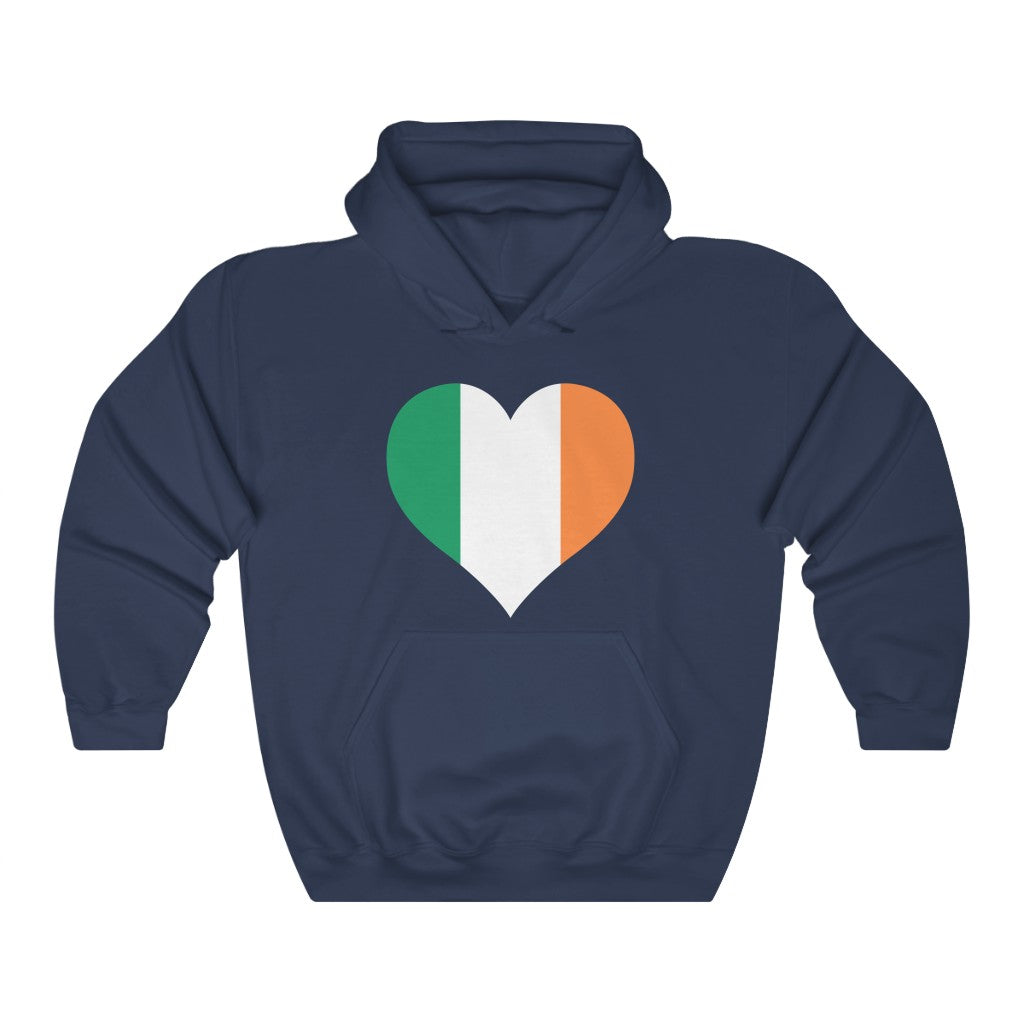 Ireland Heart Flag Hoodie Sweatshirt - Unisex