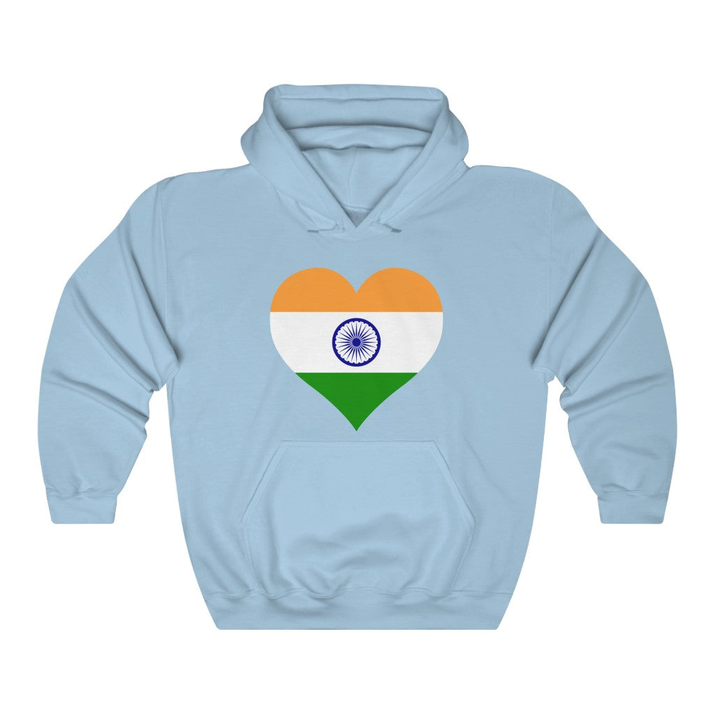 India Heart Flag Hoodie Sweatshirt - Unisex