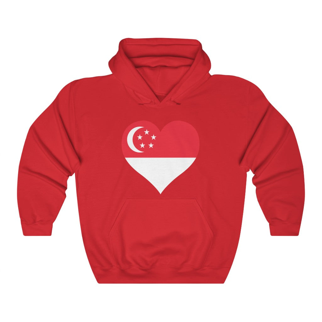 Singapore Heart Flag Hoodie Sweatshirt - Unisex
