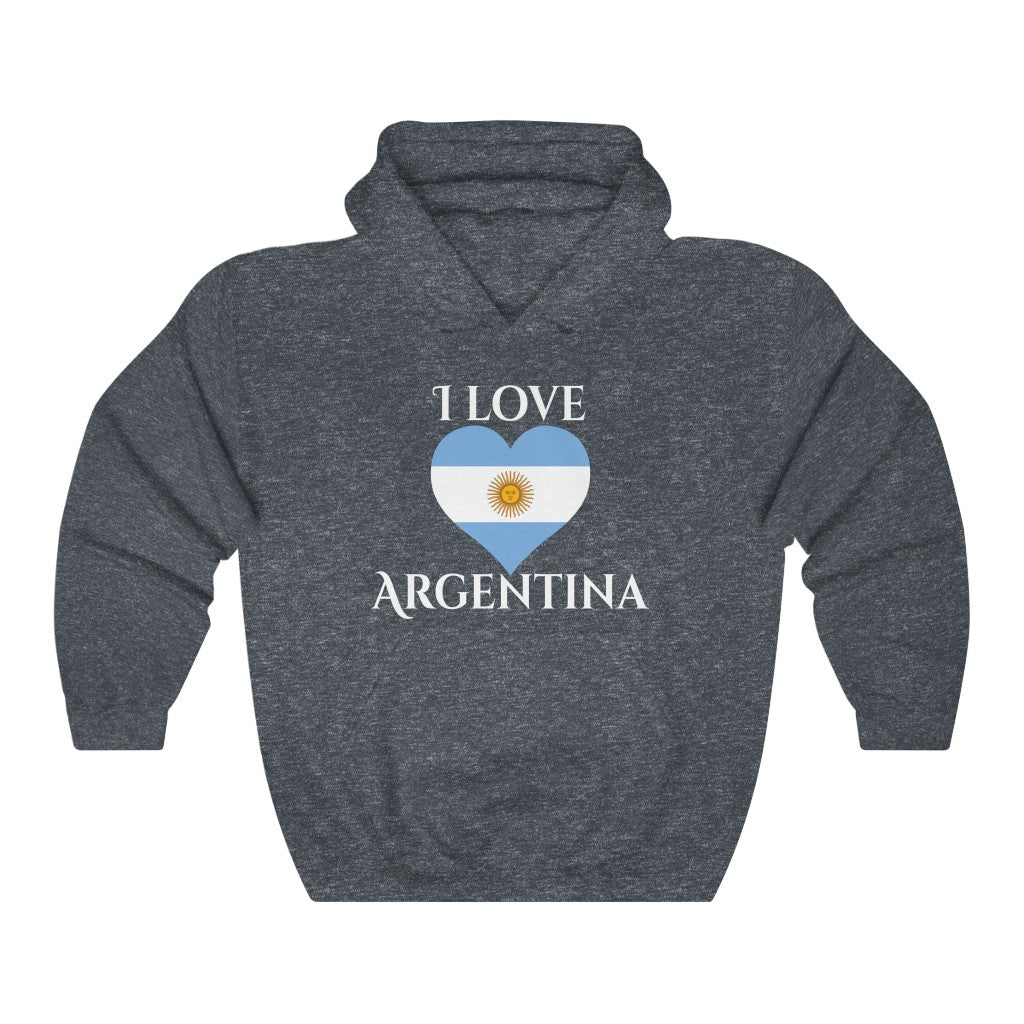 Argentina Heart Flag Hoodie Sweatshirt 2 - Unisex