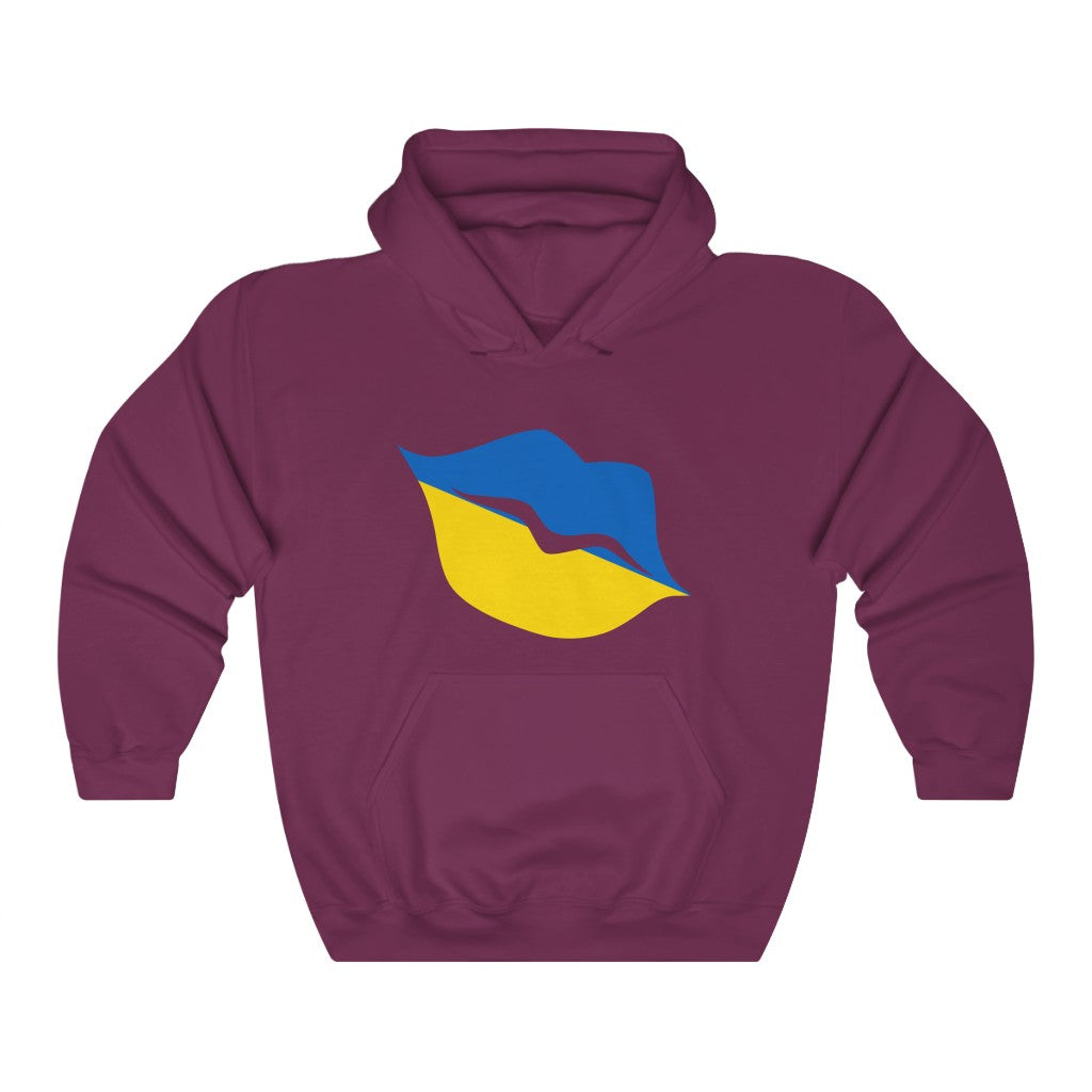 Ukraine Lips Flag Hoodie Sweatshirt - Unisex