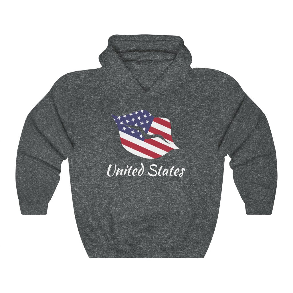 United States of America Lips Flag Hoodie Sweatshirt 2 - Unisex