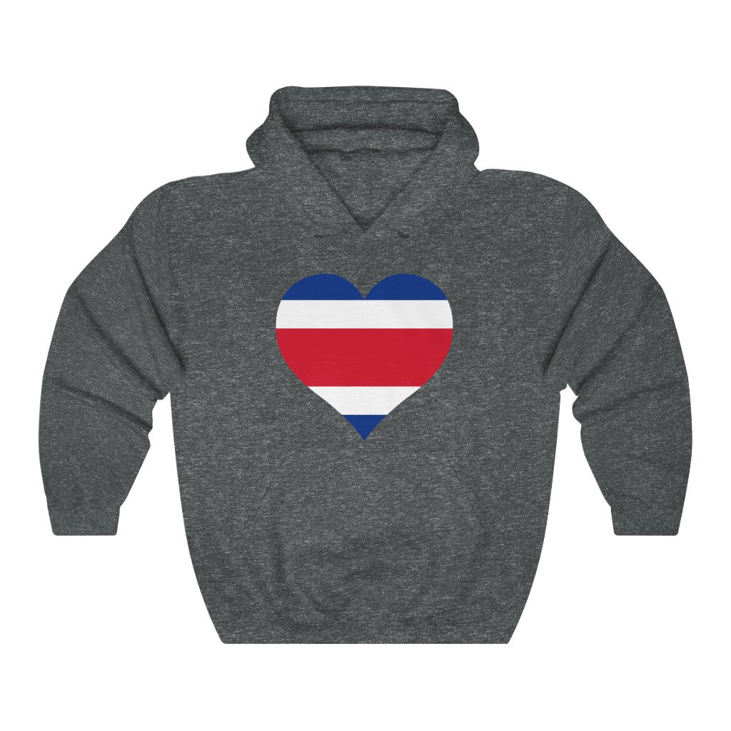 Costa Rica Heart Flag Hoodie Sweatshirt - Unisex