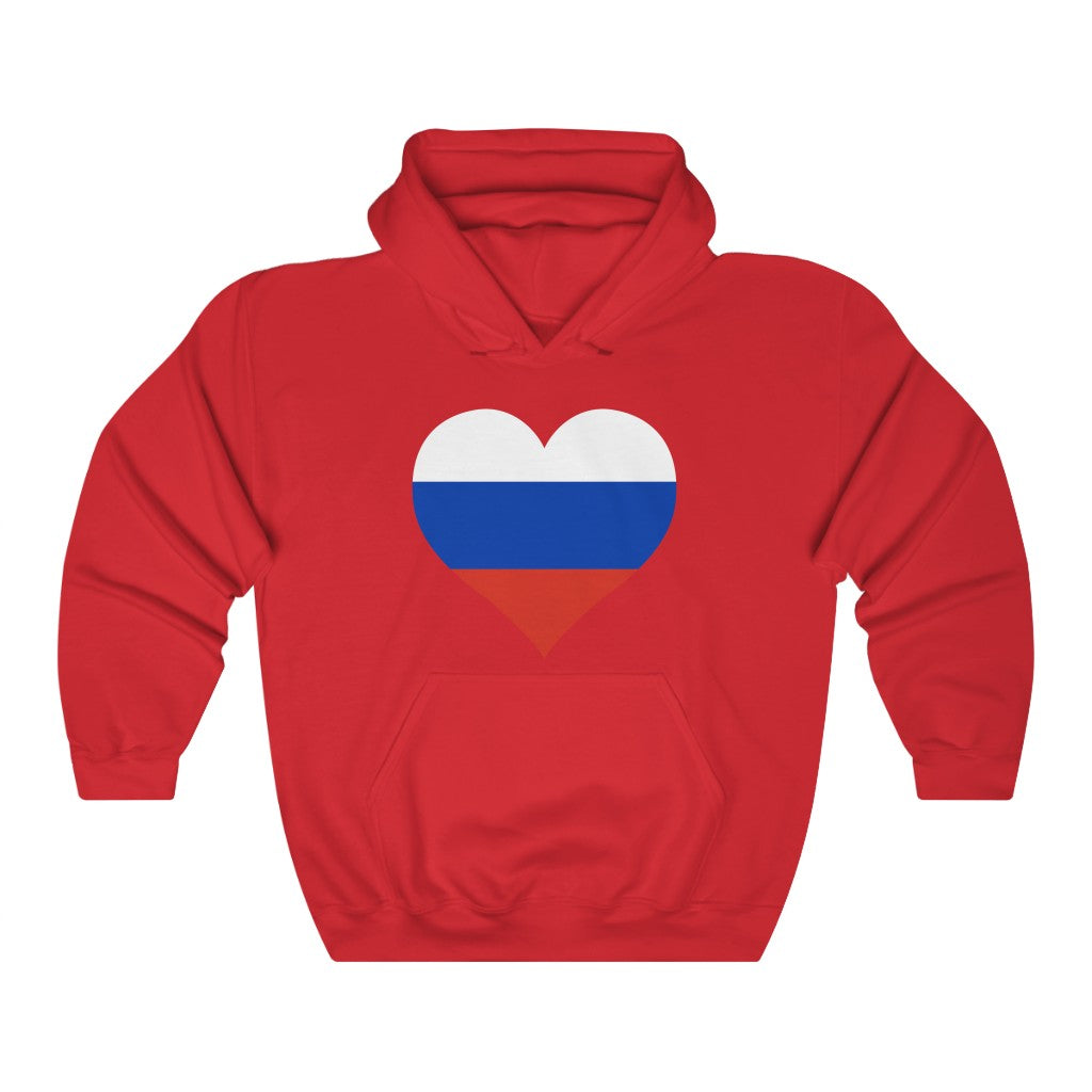 Russia Heart Flag Hoodie Sweatshirt - Unisex