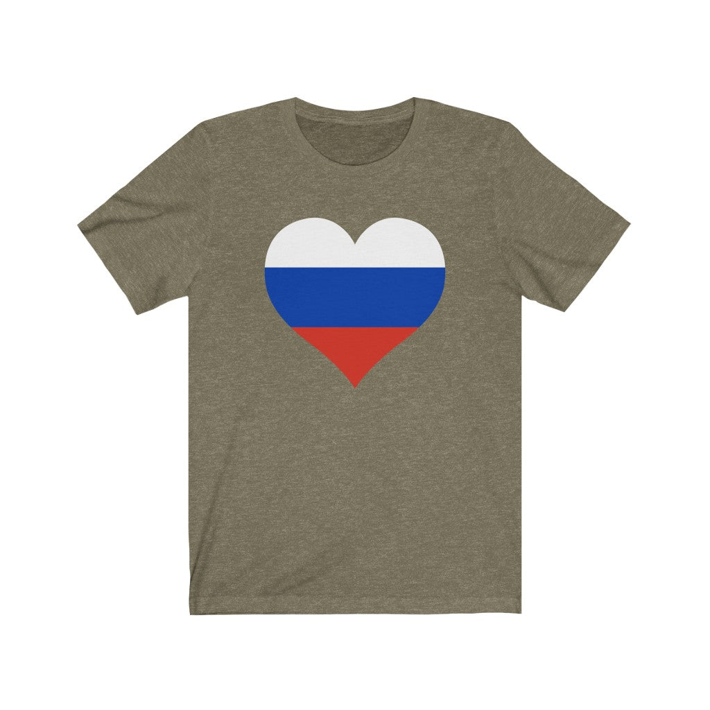 Russia Heart Flag Premium Tee - Unisex