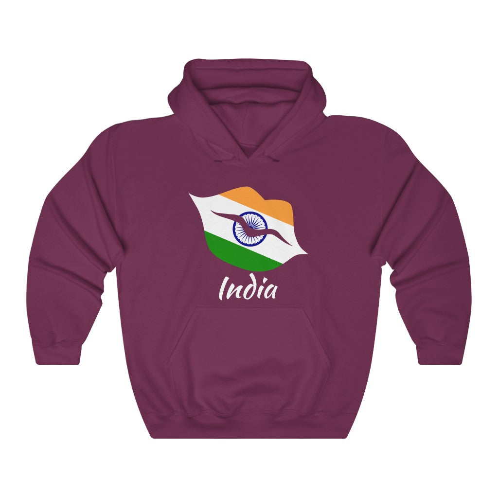 India Lips Flag Hoodie Sweatshirt 2 - Unisex