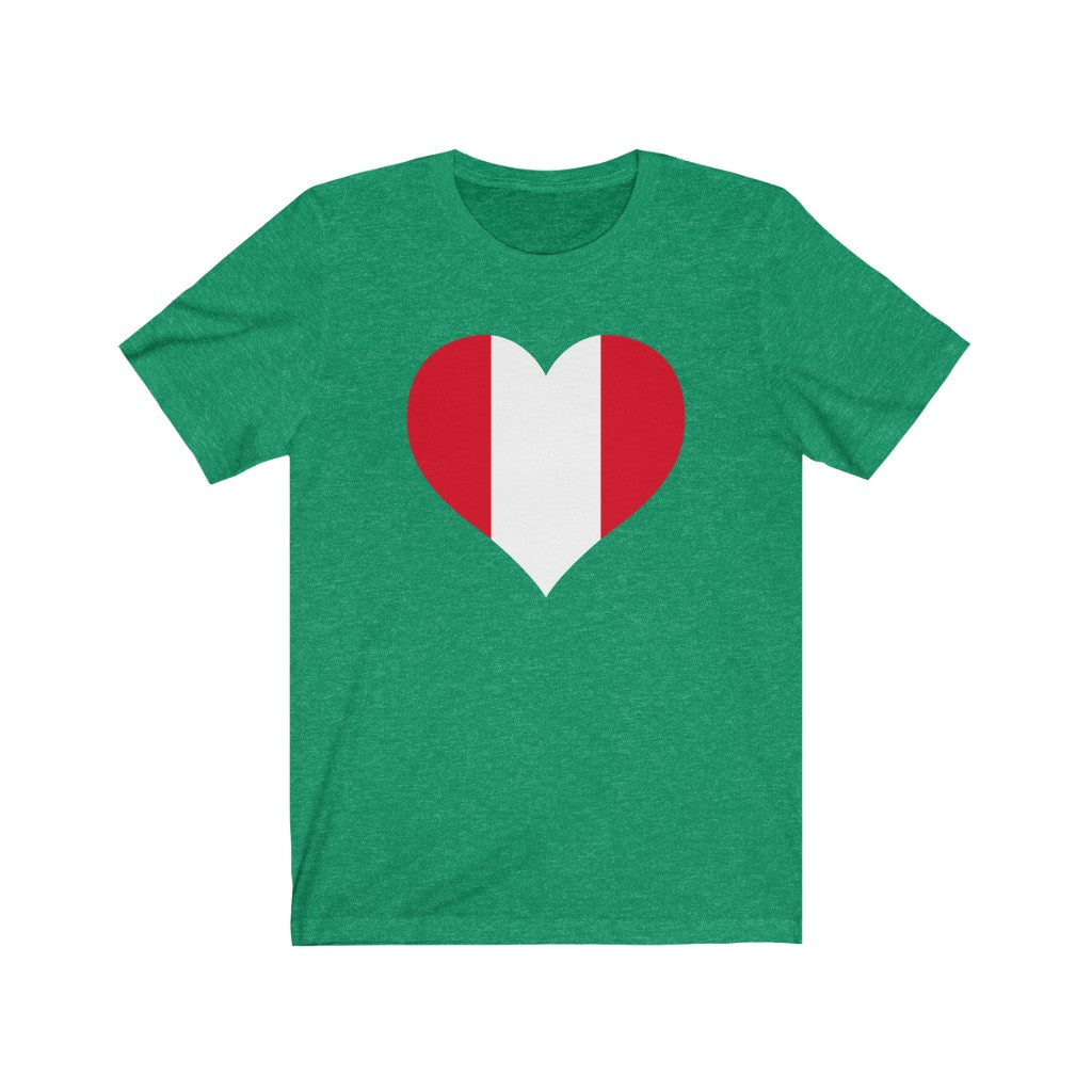 Peru Heart Flag Premium Tee - Unisex