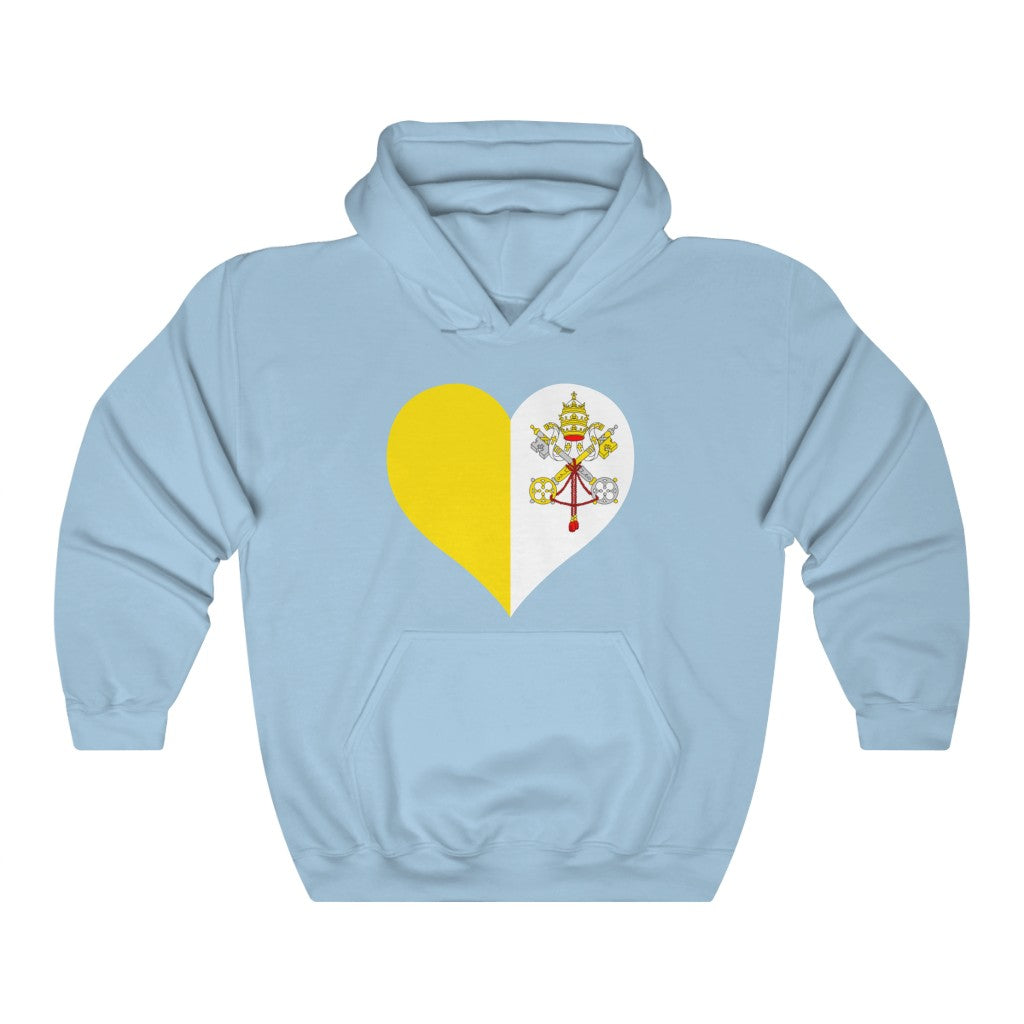 Holy See Heart Flag Hoodie Sweatshirt - Unisex