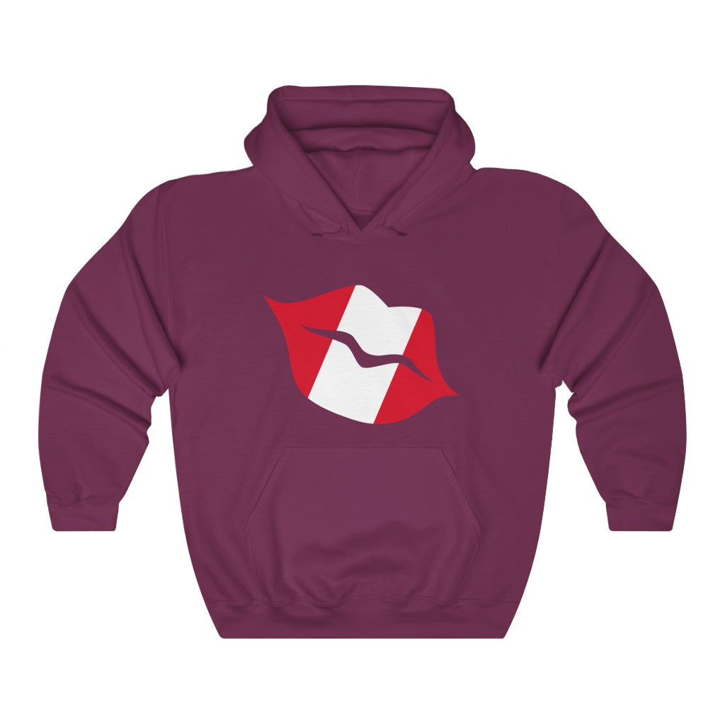 Peru Lips Flag Hoodie Sweatshirt - Unisex