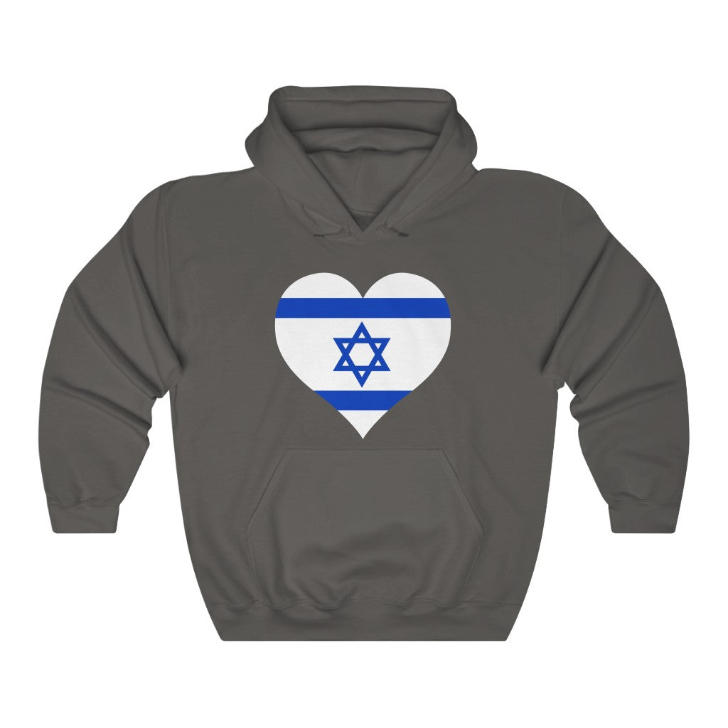 Israel Heart Flag Hoodie Sweatshirt - Unisex