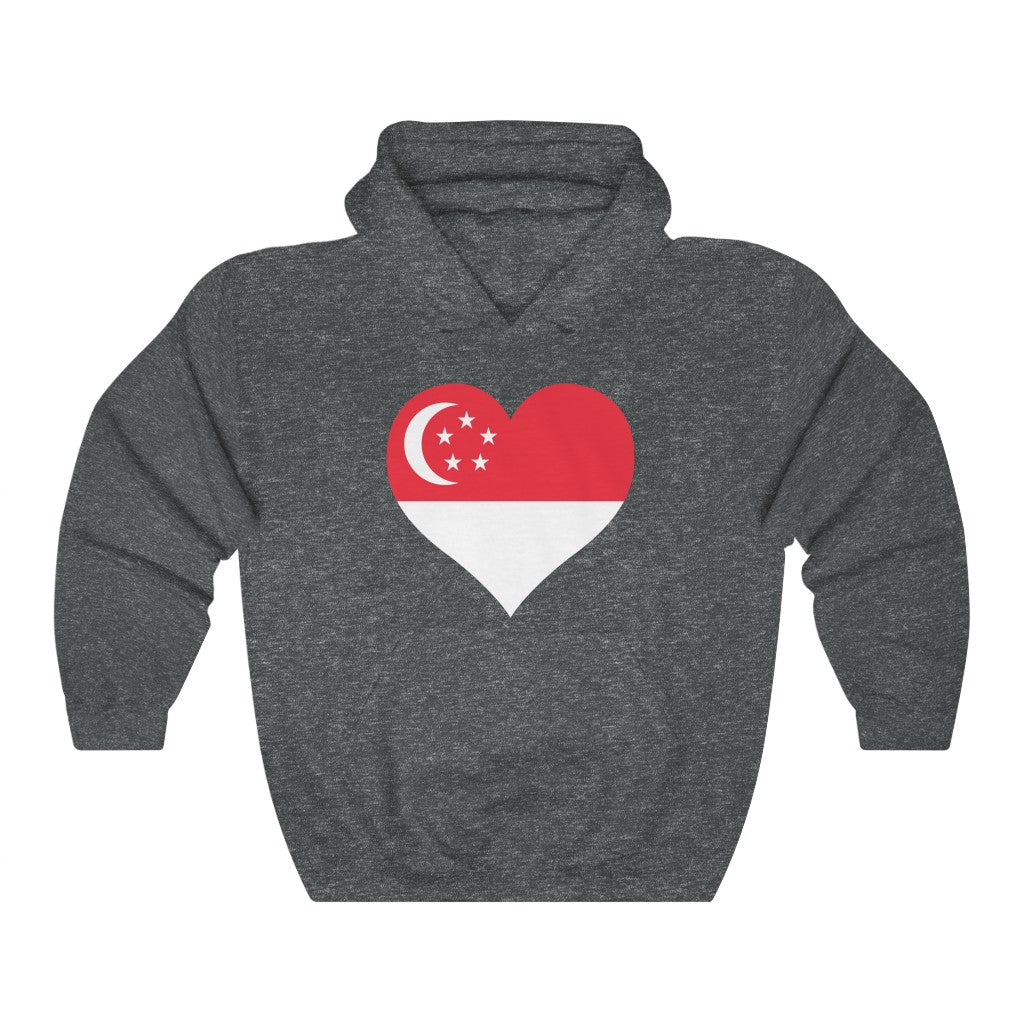 Singapore Heart Flag Hoodie Sweatshirt - Unisex