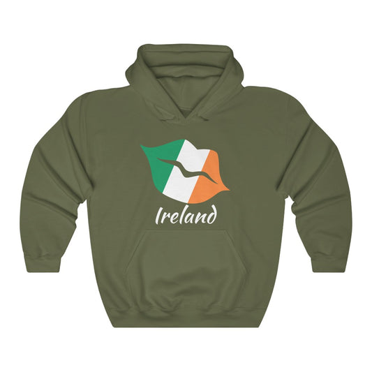 Ireland Lips Flag Hoodie Sweatshirt 2 - Unisex