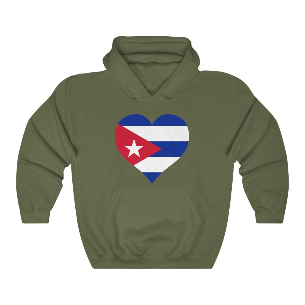 Cuba Heart Flag Hoodie Sweatshirt - Unisex